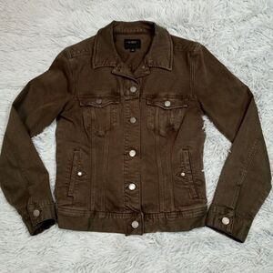 Liverpool‎ Jacket Womens S Green Denim Button Up Pockets Preppy Chore Casual